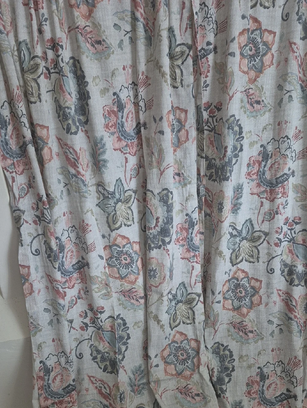 Two Floral Curtain Panels 76x84 (152x84)